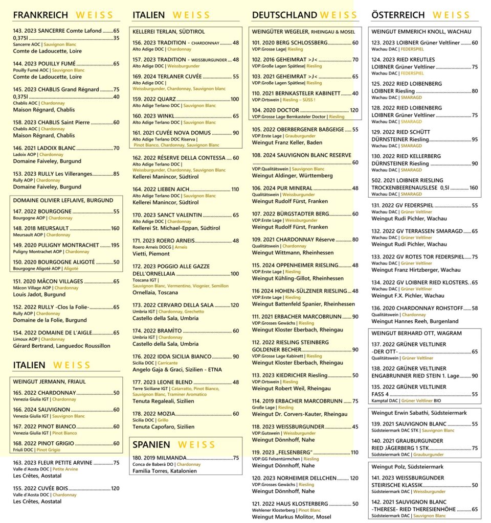 Weinkarte Seite 2